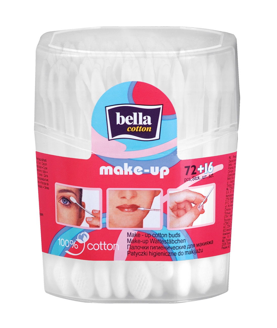Bella Cotton (Белла) ватные палочки для макияжа Make-up 72+16 шт