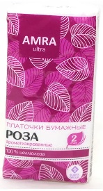Amra (Амра) платочки бумажные с ароматом розы, 10 шт