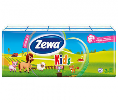 Платочки носовые Zewa Kids бумажные детские, 10 х10шт
