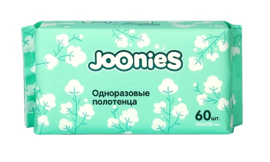 Joonies (Джунис) полотенца одноразовые белые для детей, 60шт