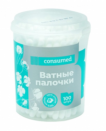 Ватные палочки Консумед (Consumed), банка 100 шт