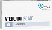 Атенолол, таблетки, покрытые пленочной оболочкой 25мг, 30 шт, Озон ООО