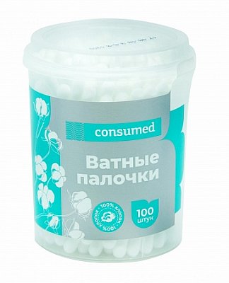 Ватные палочки Консумед (Consumed), банка 100 шт
