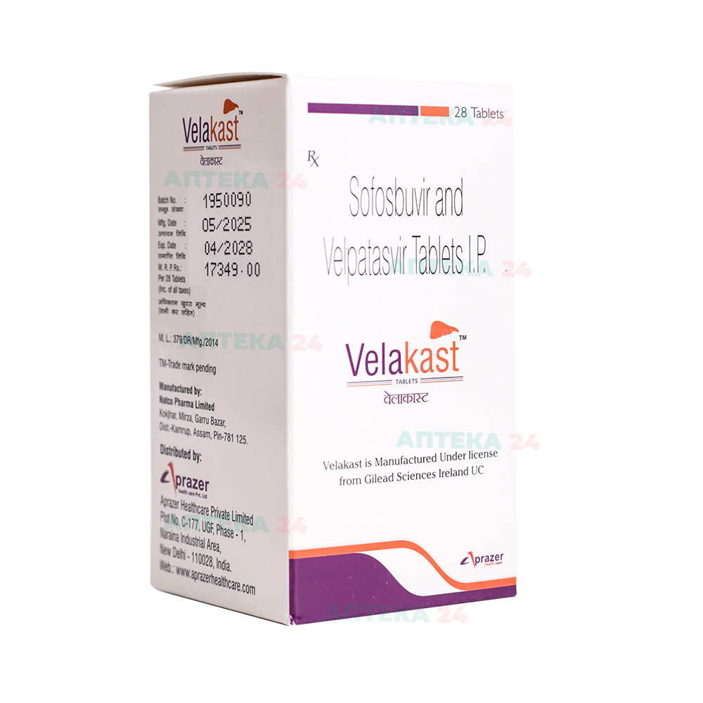 Velakast 400 мг + 100 мг упаковка оригинального индийского препарата