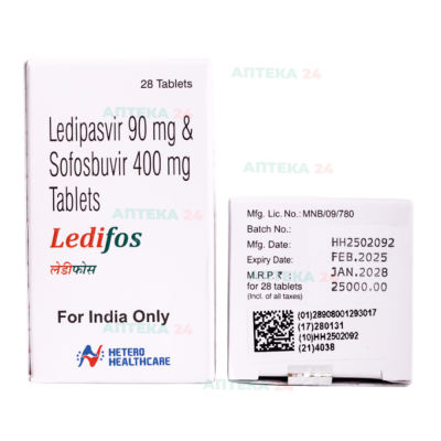 Ledifos 400 мг + 90 мг упаковка оригинального препарата