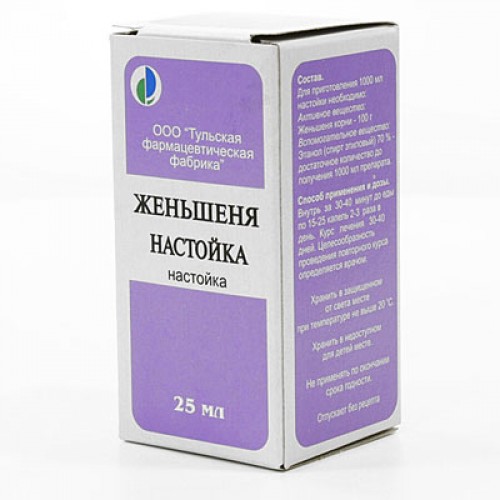 Женьшень настойка, флакон 25мл