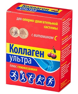 Коллаген Ультра плюс глюкозамин, со вкусом вишни пакет 8г 7 шт БАД