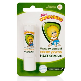 Мое Солнышко бальзам прортив укусов насекомых для малышей 0+, 2,8г