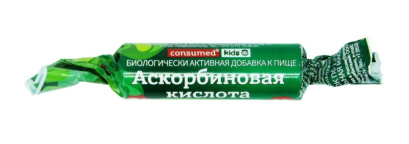 Аскорбиновая кислота Консумед (Consumed), таблетки 2,6г со вкусом яблока, 10 шт БАД