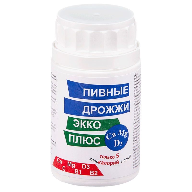 Дрожжи пивные с магнием и кальцием и витамин D, таблетки 450мг, 100 шт БАД
