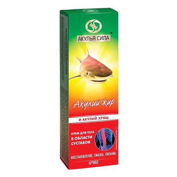 Акулья сила Акулий жир крем для тела в области суставов восстанавливающий Акулий хрящ, 75мл