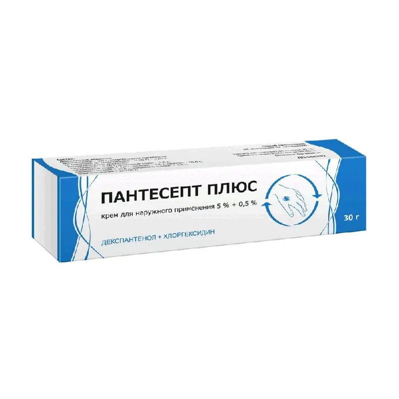 Пантесепт Плюс, крем для наружного применения 5%+0,5%, 30г