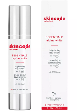 Скинкод Альпин Вайт (Skincode Alpine White) крем для лица осветляющий дневной 50мл SPF15