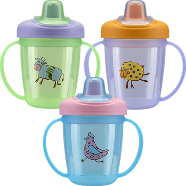 Курносики поильник-непроливайка с ручками и крышечкой с 6 мес 250мл (17021)