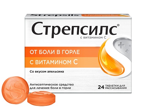 Стрепсилс с Витамином C, таблетки для рассасывания, 24 шт