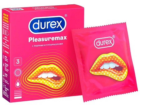 Durex (Дюрекс) презервативы PleasureMax 3шт