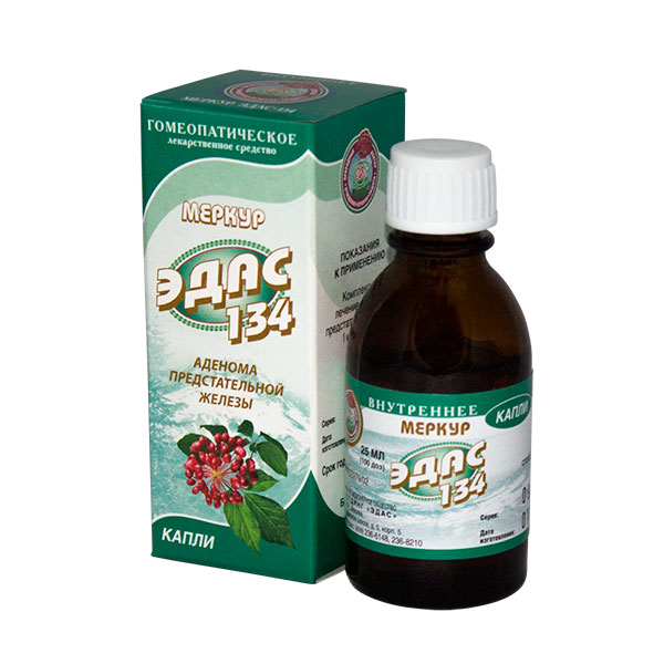 Эдас-134 Меркур , капли для приема внутрь гомеопатические, гомеоп, 25мл