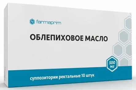 Облепиховое масло, суппозитории ректальные 500мг, 10 шт