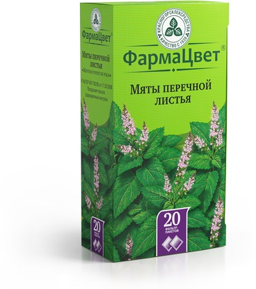 Мяты перечной листья, фильтр-пакеты 1,5г, 20 шт