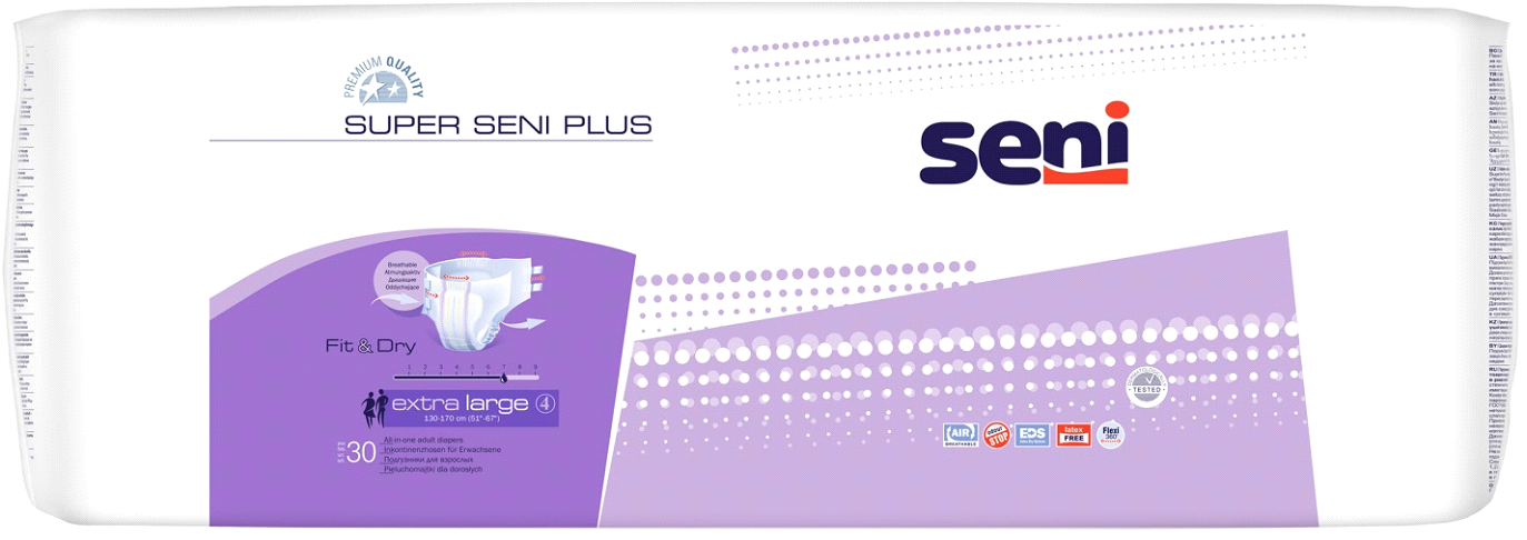 Seni (Сени) подгузники Супер+ Экстра Ладж 4 30шт