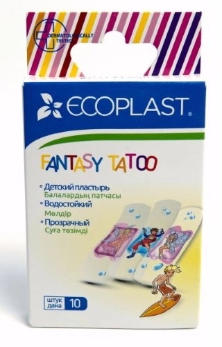 Ecoplast Fantasy tatoo набор медицинских пластырей, 10 шт
