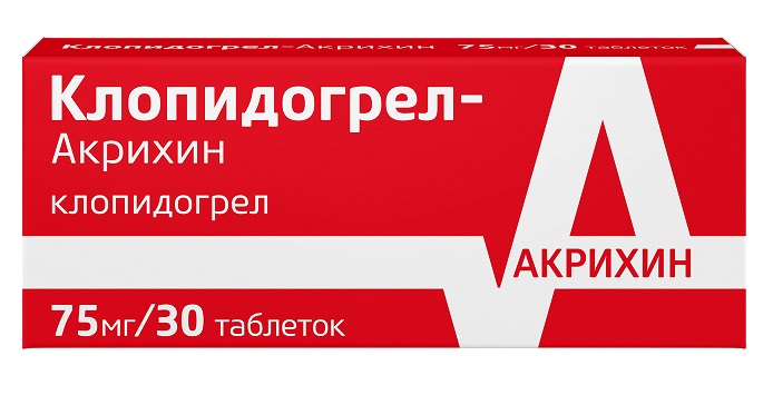 Клопидогрел-Акрихин, таблетки, покрытые пленочной оболочкой 75мг, 30 шт