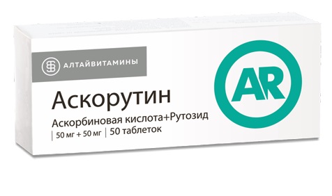 Аскорутин, таблетки 50мг+50мг, 50 шт