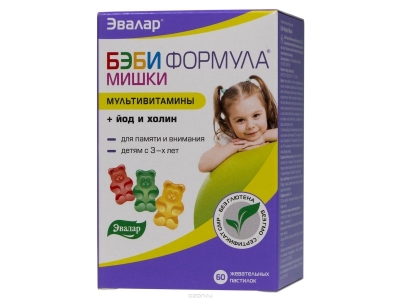 Бэби Формула Мишки, пастилки жевательные, 60 шт БАД