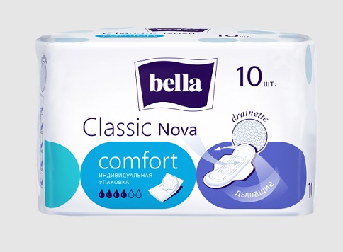 Bella (Белла) прокладки Nova Classic Comfort белая линия 10 шт