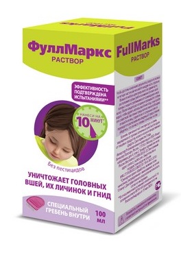 Full Marks (Фулл Маркс), раствор педикулицидный (от вшей и гнид), 100мл