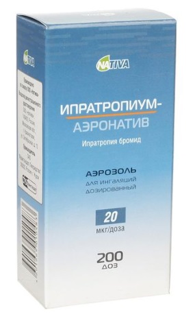 Ипратропиум-Аэронатив, аэрозоль для ингаляций дозированный 20мкг/доза, 200доз