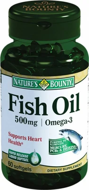 Nature's Bounty (Нэйчес Баунти) Рыбий жир Омега-3 500мг, капсулы 60 шт БАД