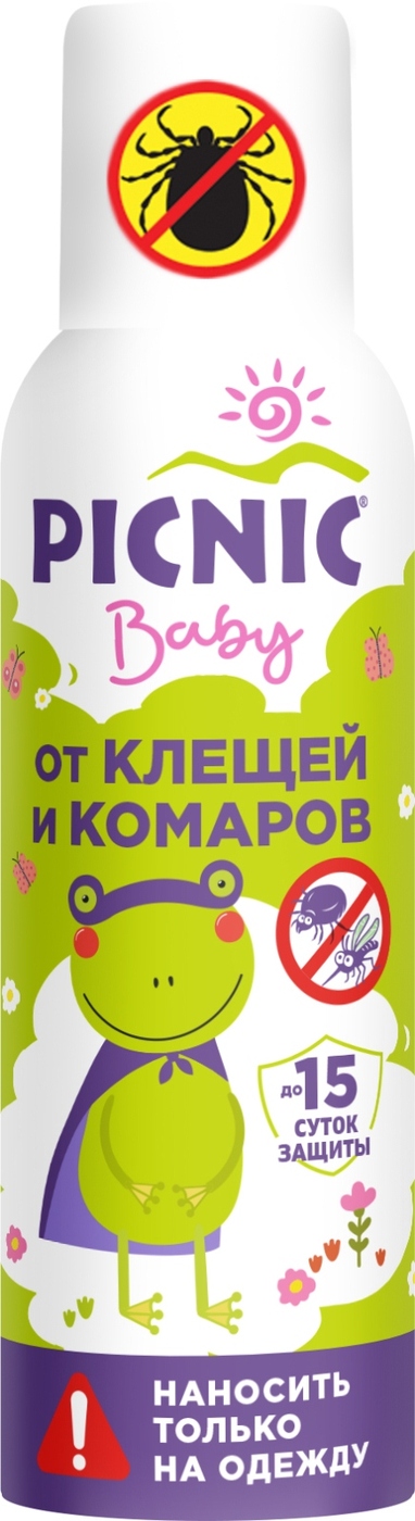 Пикник (Picnic) Baby аэрозоль от клещей и комаров, 125мл
