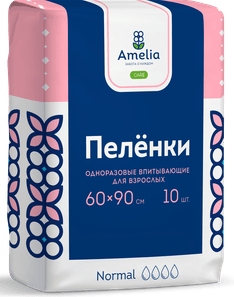 Амелия пеленки впитывающие 60х90см 10 шт