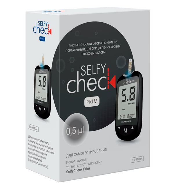 Глюкометр SelfyCheck Prim (Селфичек Прим), исполнение 1