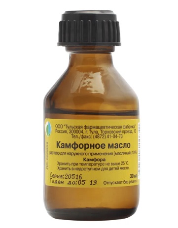 Камфорное масло, раствор для наружного применения 10%, флакон, 30мл