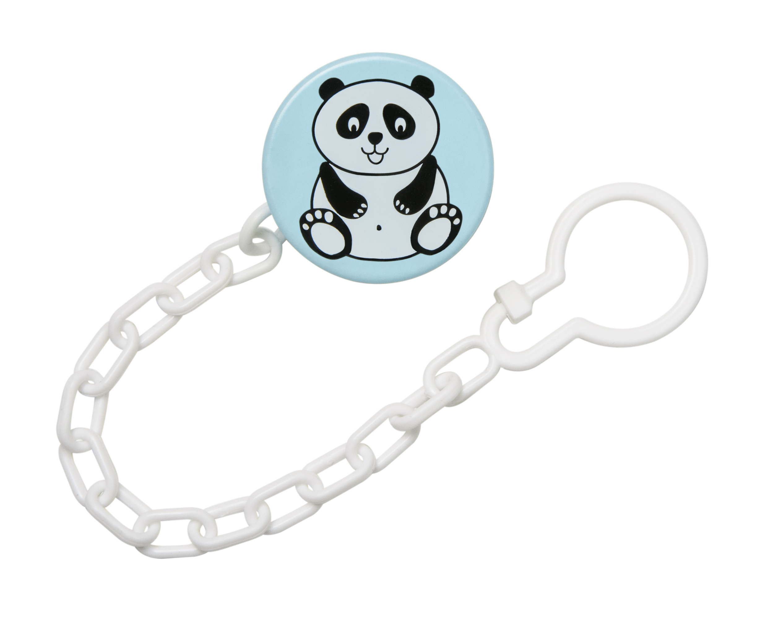 Курносики прищепка для пустышек с цепочкой Мишка 1шт (19554)