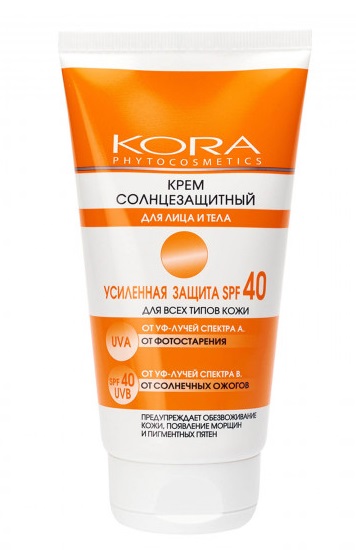 Kora (Кора) солнцезащитный крем для лица и тела 150мл SPF 40