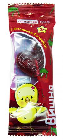 Петушок леденец с витамином С и цинком со вкусом вишни Консумед (Consumed), 17г БАД
