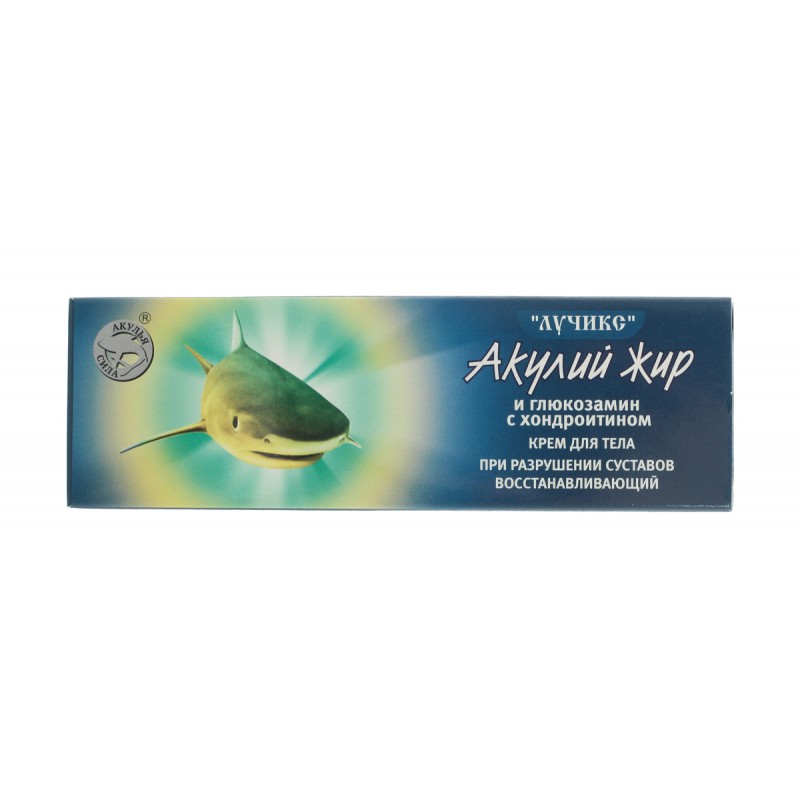 Акулья сила Акулий жир крем для тела при разрушении суставов Глюкозамин и Хондроитин, 75мл
