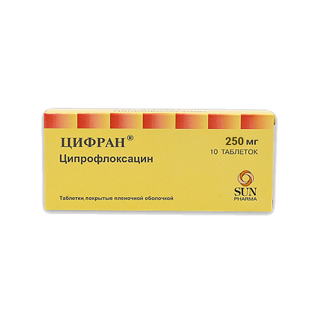 Цифран, таблетки, покрытые пленочной оболочкой 250мг, 10 шт