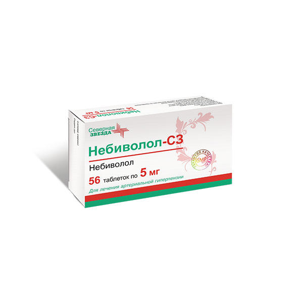 Небиволол-СЗ, таблетки 5мг, 56 шт
