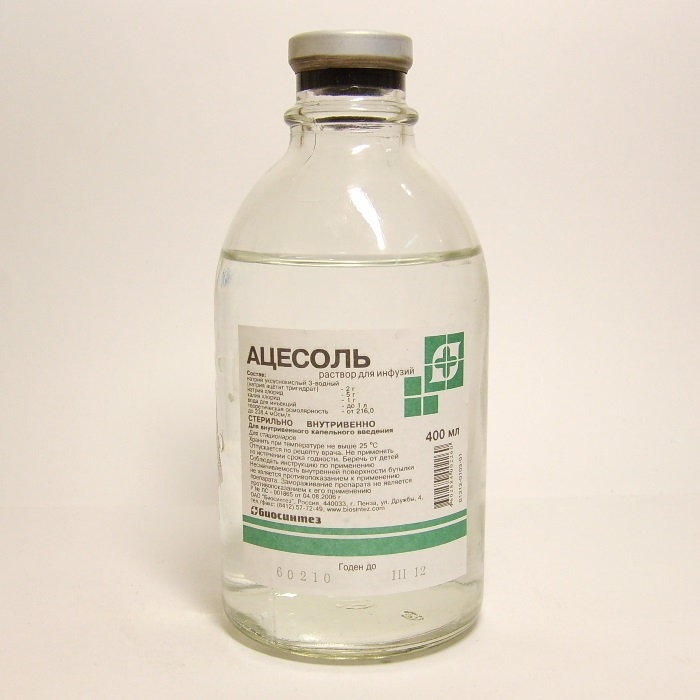 Ацесоль, раствор для инфузий, флакон 400мл, 12 шт