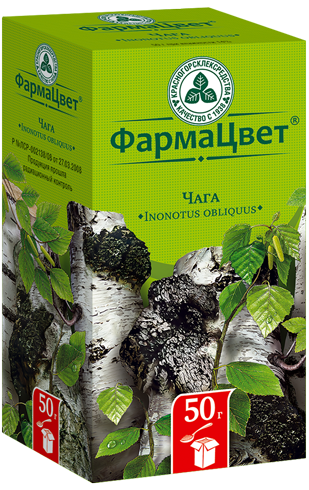 Чага (гриб березовый) измельченная, пачка 50г