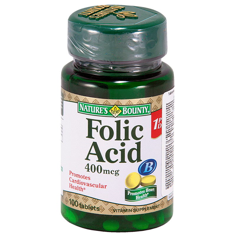 Nature's Bounty (Нэйчес Баунти) Фолиевая кислота 400мкг, таблетки 100 шт БАД