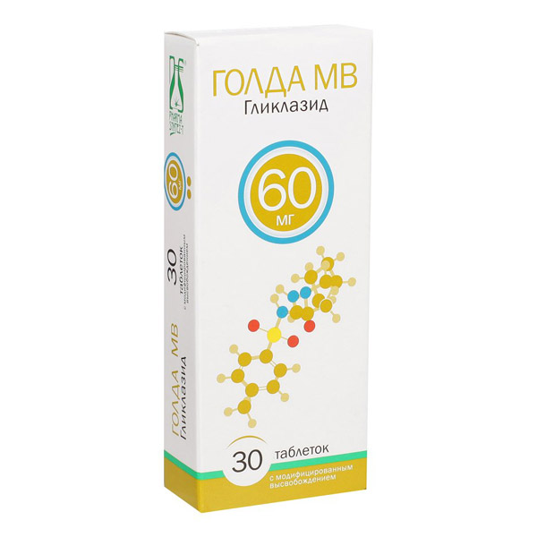 Голда МВ, таблетки с модифицированным высвобождением 60мг, 30 шт