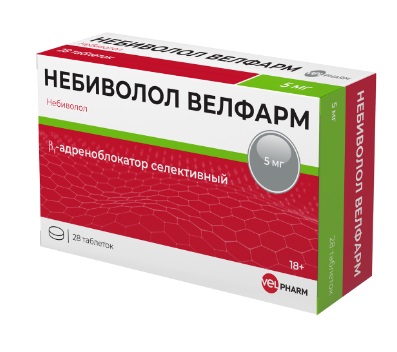 Небиволол-Велфарм, таблетки 5мг, 28 шт