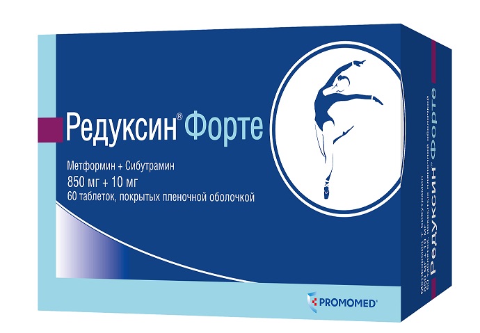 Редуксин Форте, таблетки, покрытые пленочной оболочкой 850мг+10мг, 60 шт