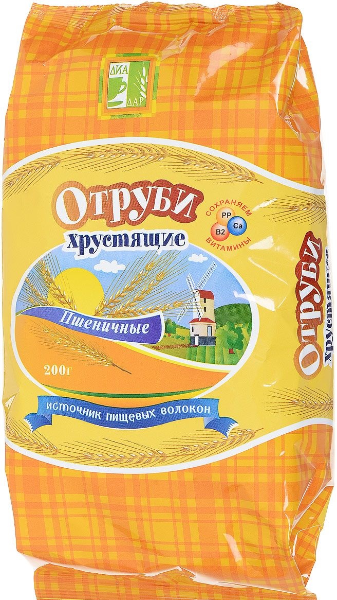Отруби Диадар пшеничные хрустящие, 200г