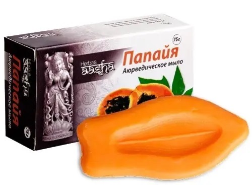 Aasha (Ааша) Herbals мыло твердое аюрведическое Папайя, 75г
